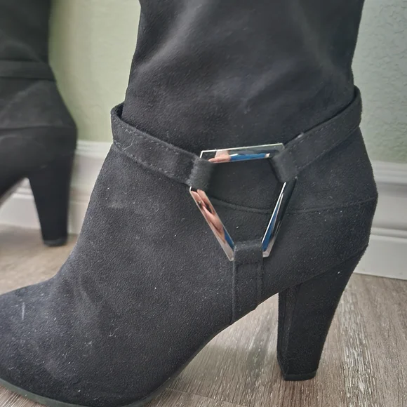 IMPO Suade OZZIE - Black Wide Calf-High Zip-up Women's Boots - Size: 8 - Picture 6 of 8